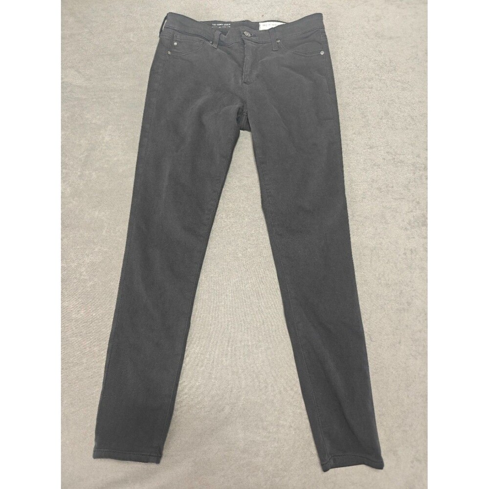 AG Adriano Goldschmied Anthropologie Abbey Ankle Jeans 28R Black Skinny Mid Rise